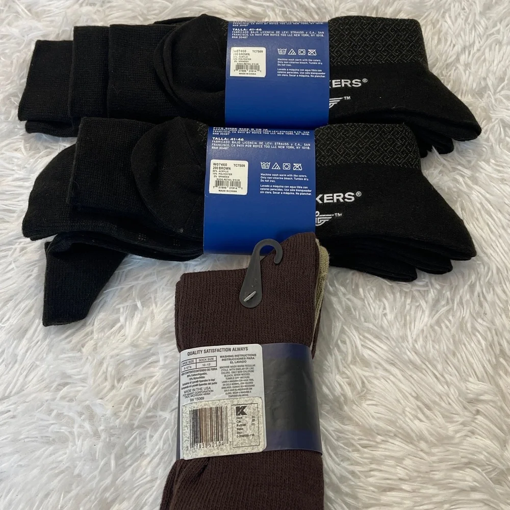 Dockers, Basic Editions Men's Dress Socks - Black and Brown Set SIZE 6-12, 8-12